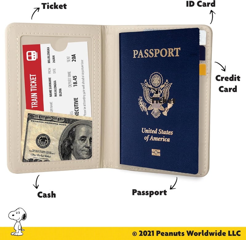 SALLY ROSE Peanuts Snoopy Passport Cover Official License, Cute Passport Holder, Snoopy Gifts - Image 2